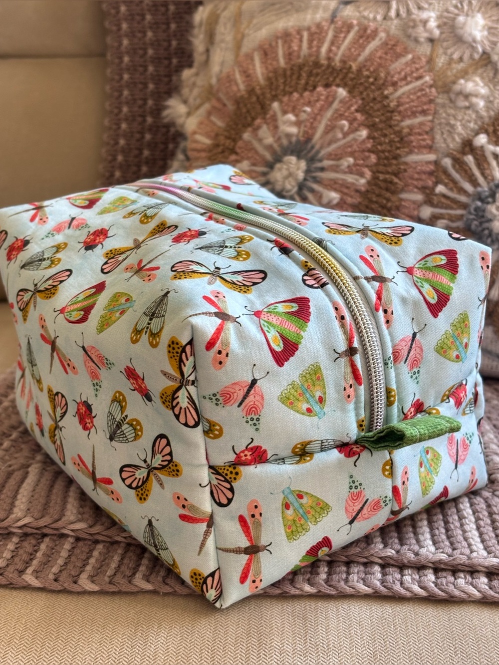 NWT Boxy Cosmetic Bag bug print